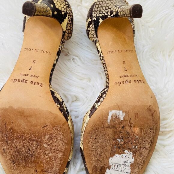 KATE SPADE snake python print open toe heels shoes - Picture 9 of 9